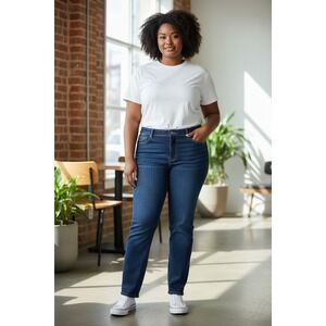 Cato Womens Jeans Size 14 Mid Rise Dark Wash Comfort Stretch Denim Straight Leg